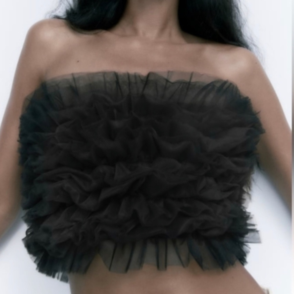 Zara tulle bandeau top